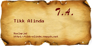 Tikk Alinda névjegykártya